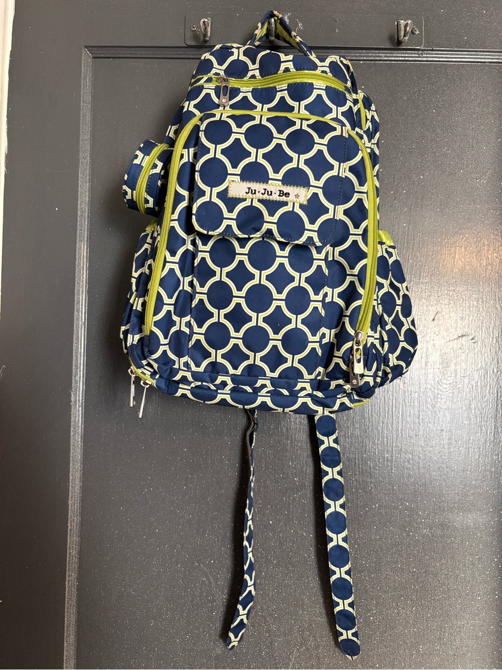 Ju-Ju-Be Navy & Lime Geometric diaper Backpack